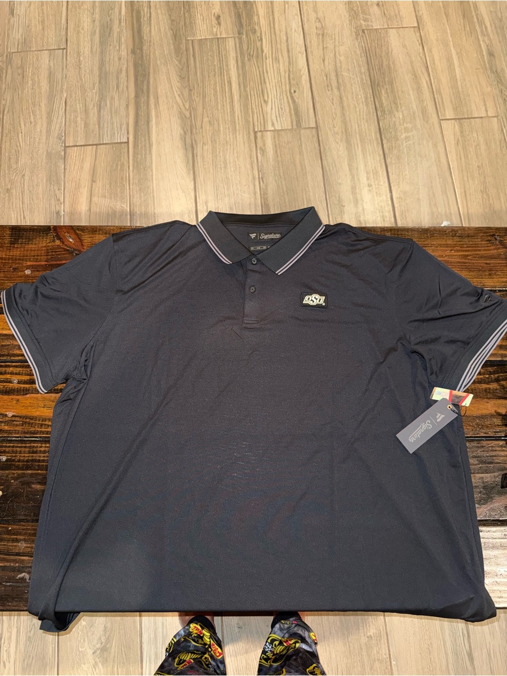 Fanatics Signature Black & Gray Oklahoma State Polo Shirt